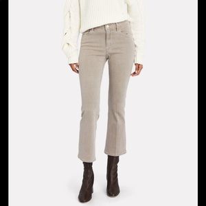 EUC houndstooth pattern, FRAME Le Crop mini boot leg denim